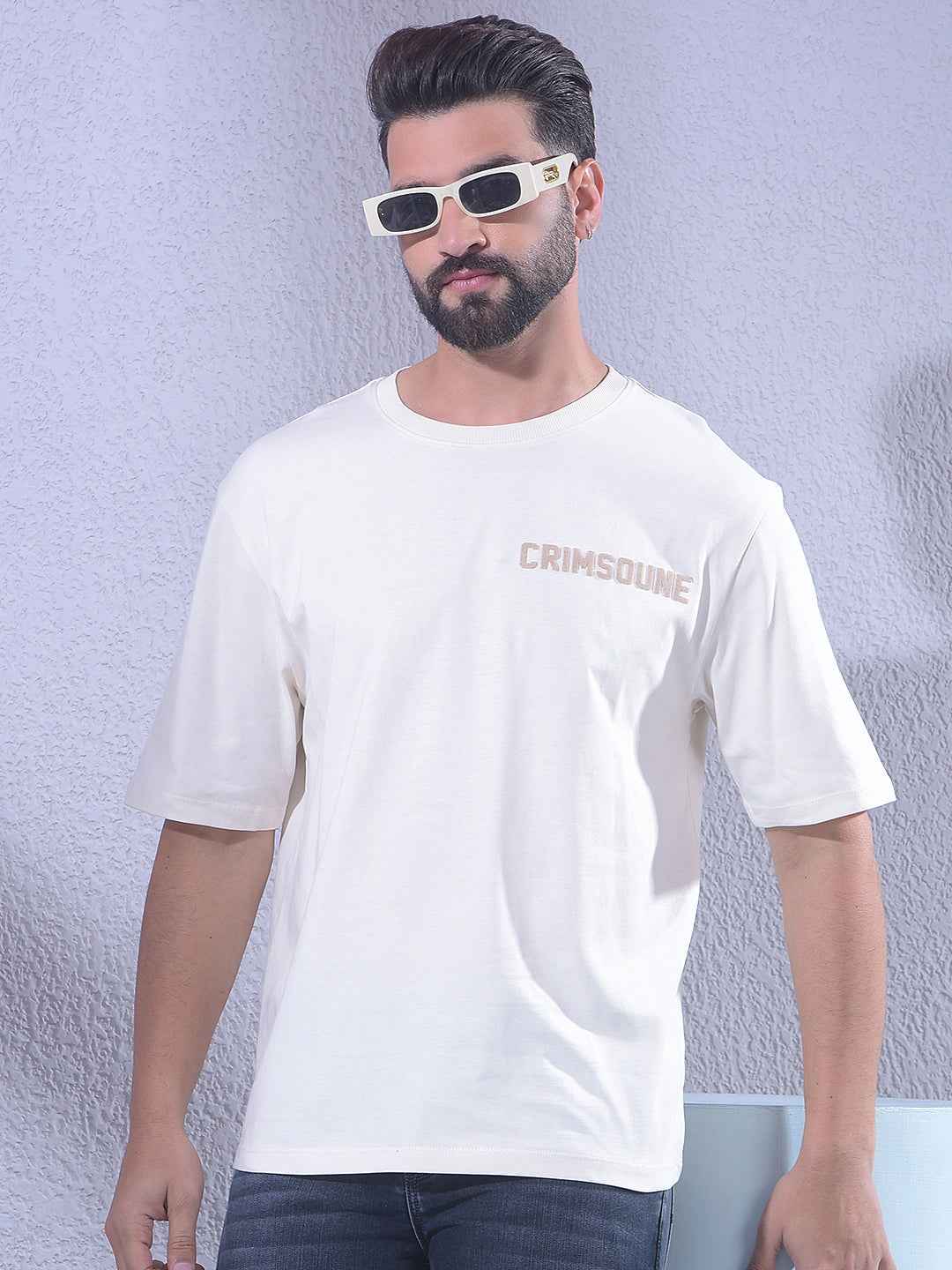 White 100% Cotton Oversize Brand Logo T-Shirt