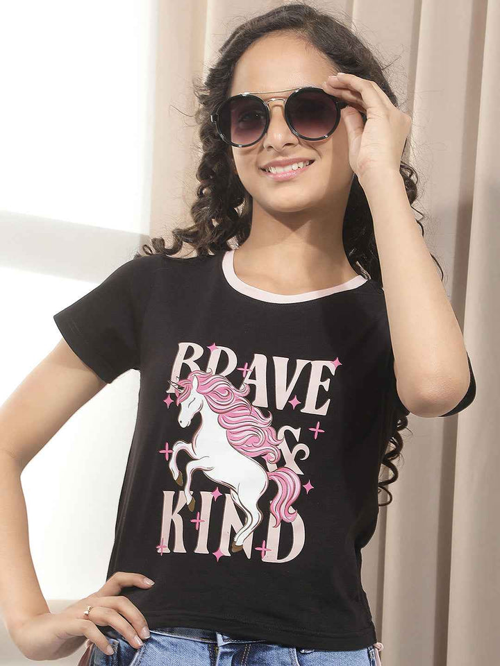 Black Graphic Print T-Shirt