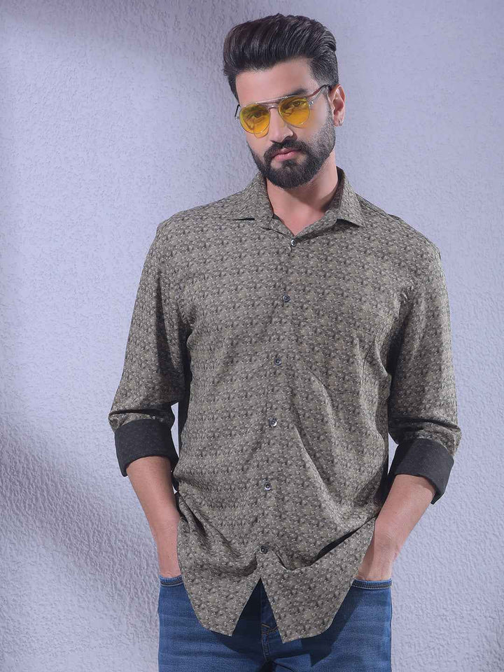 Olive Printed Shirt