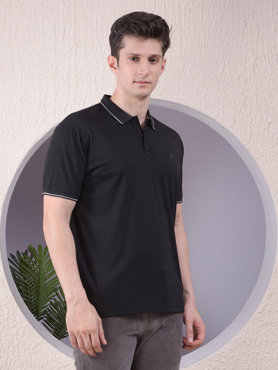 Black Polo-Neck T-Shirt