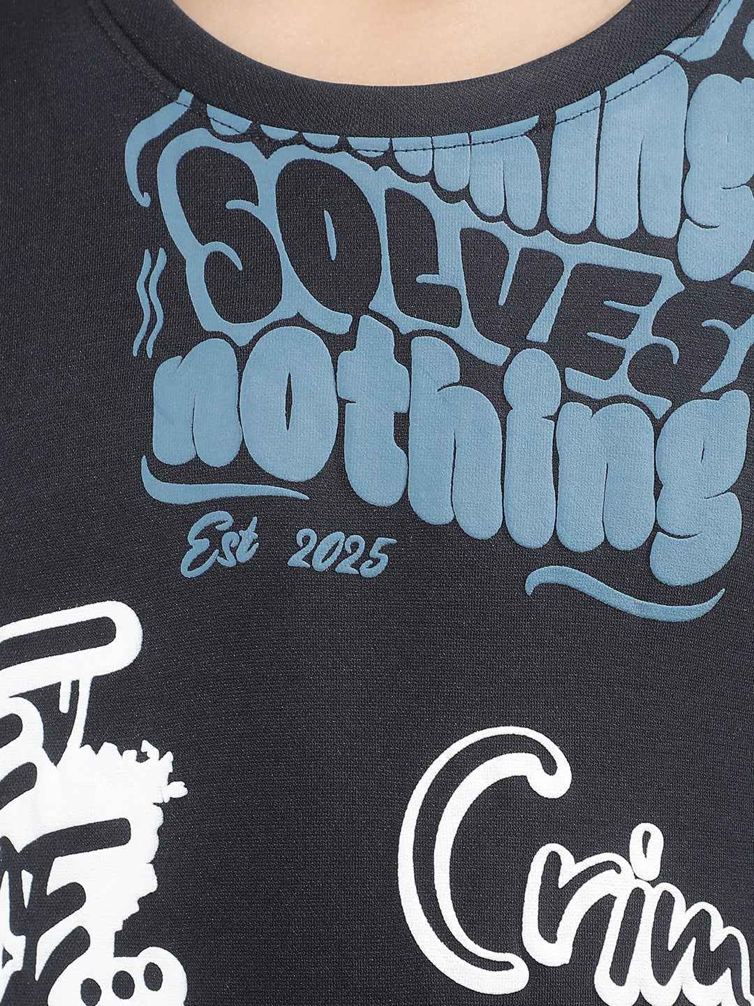 Navy Blue Graphic Print T-Shirt