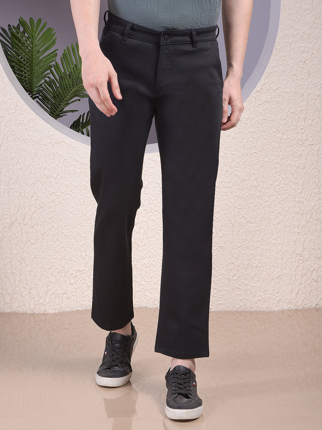 Dapper Black Straight Trousers