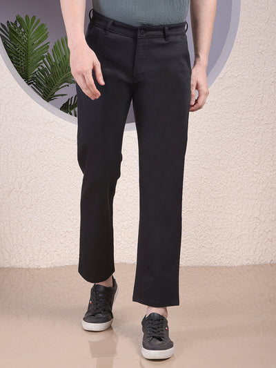 Dapper Black Straight Trousers