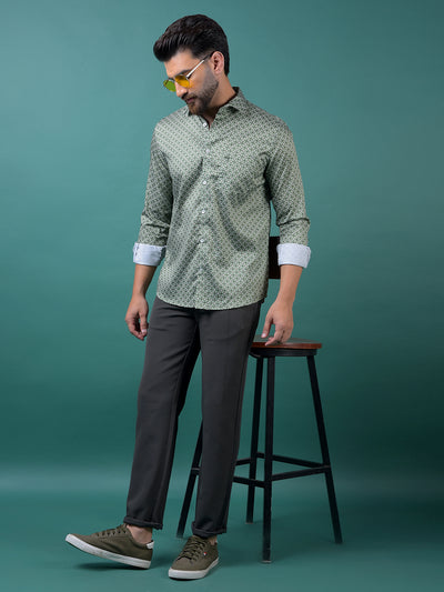 Green Floral Print Shirt