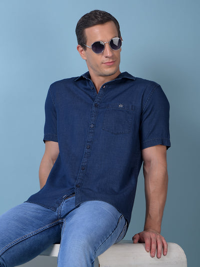 Blue 100% Cotton Denim Shirt