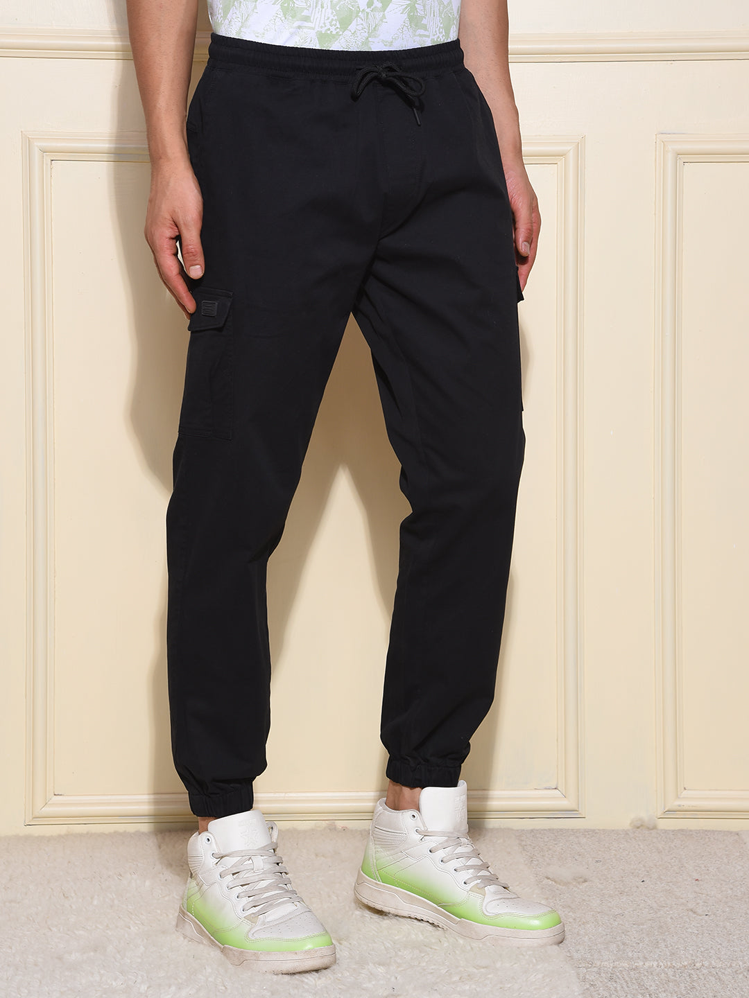 Chic Black Cargo Joggers