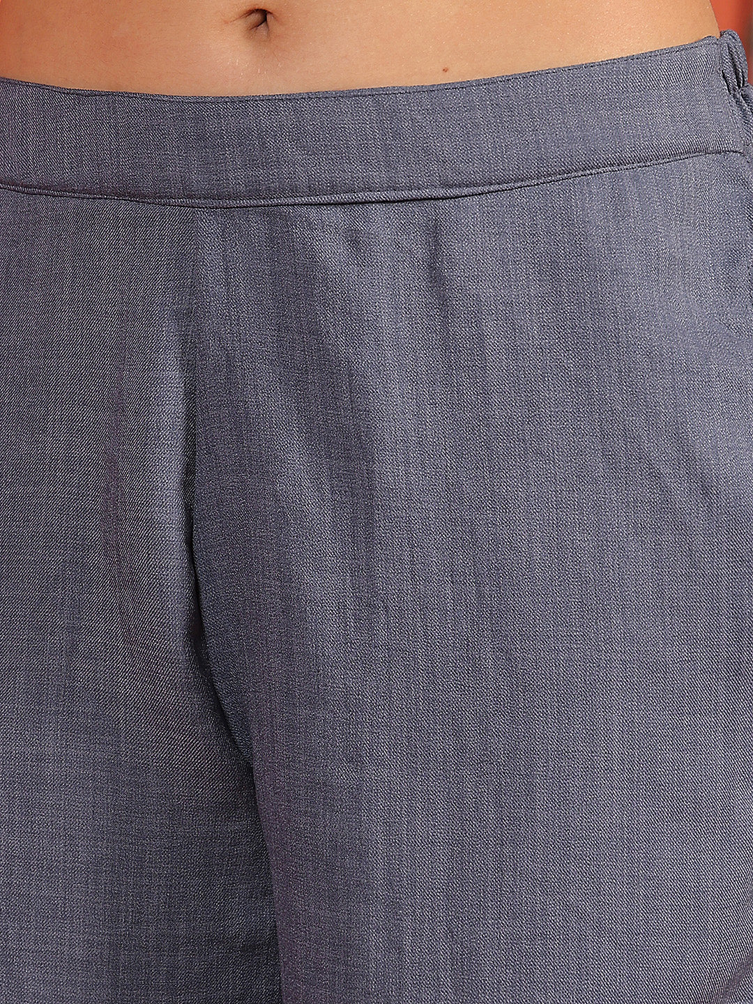 Blue Wide Leg Casual Trousers