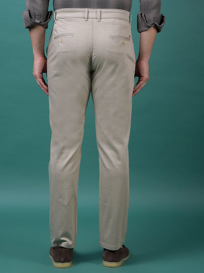 Beige Printed Trousers