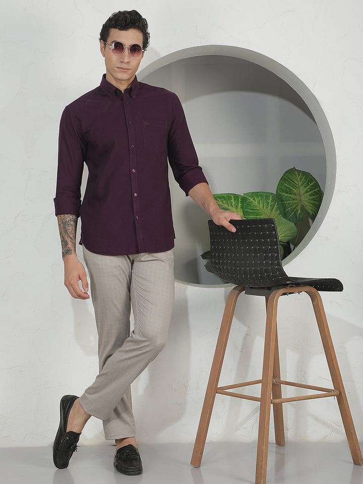 Wine 100% Cotton Shirt