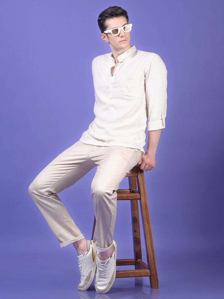 Off White Linen Kurta