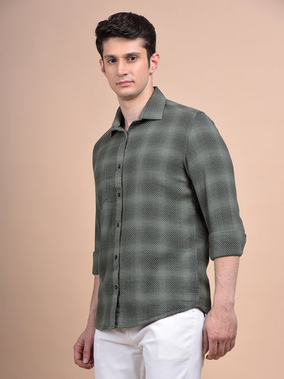 Green Checked 100% Cotton Shirt