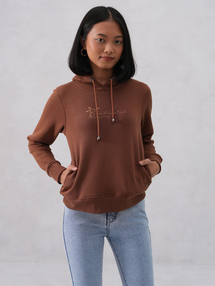 Brown Hooded Neck Sweatshirt