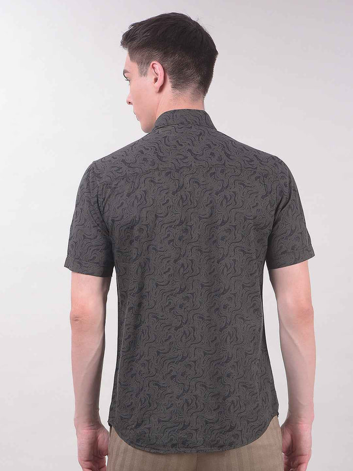 Green Abstract Print Shirt