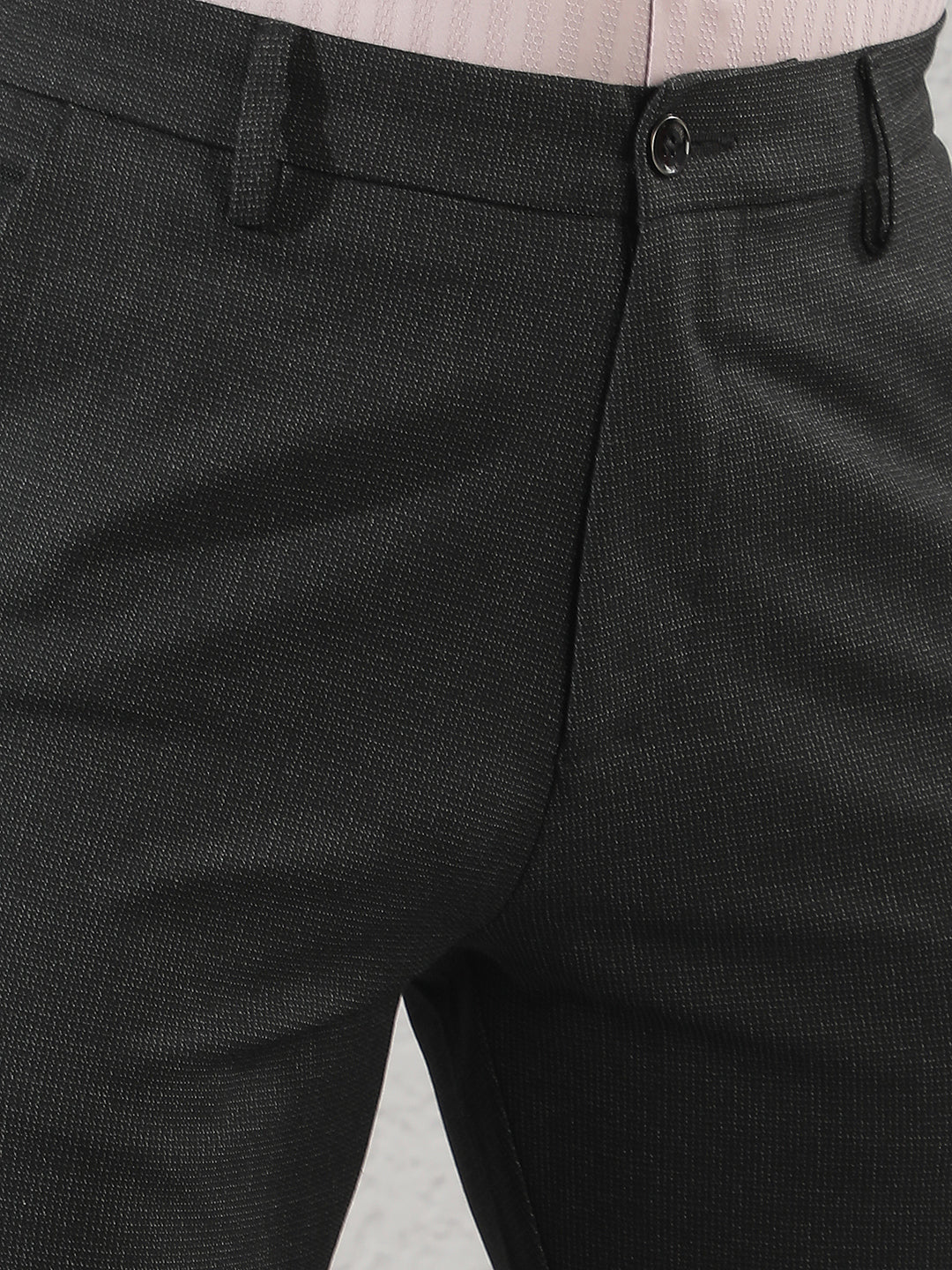 Chic Jet Black Printed Trousers