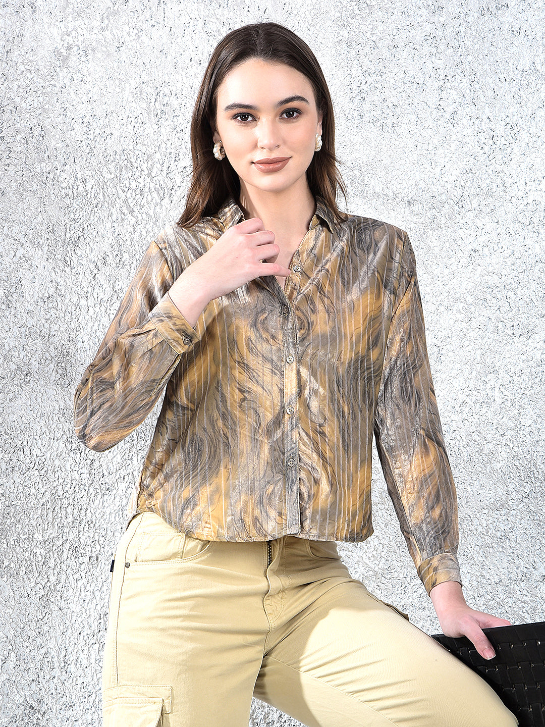 Blue Abstract Print Shirt