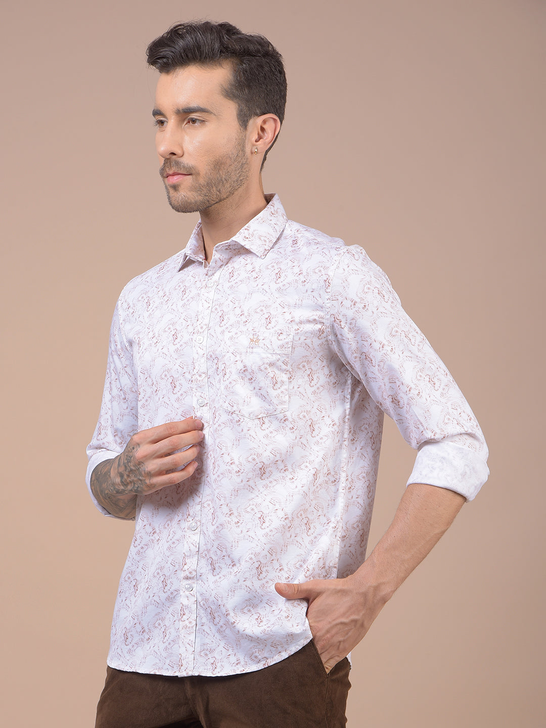 Brown Printed Shirt