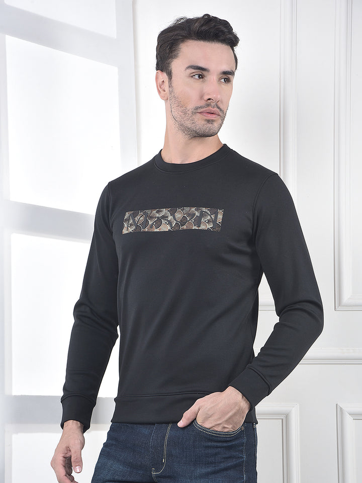 Black Graphic Print Sweatshirt