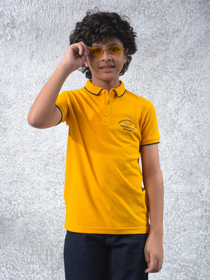 Mustard Polo Neck T-Shirt