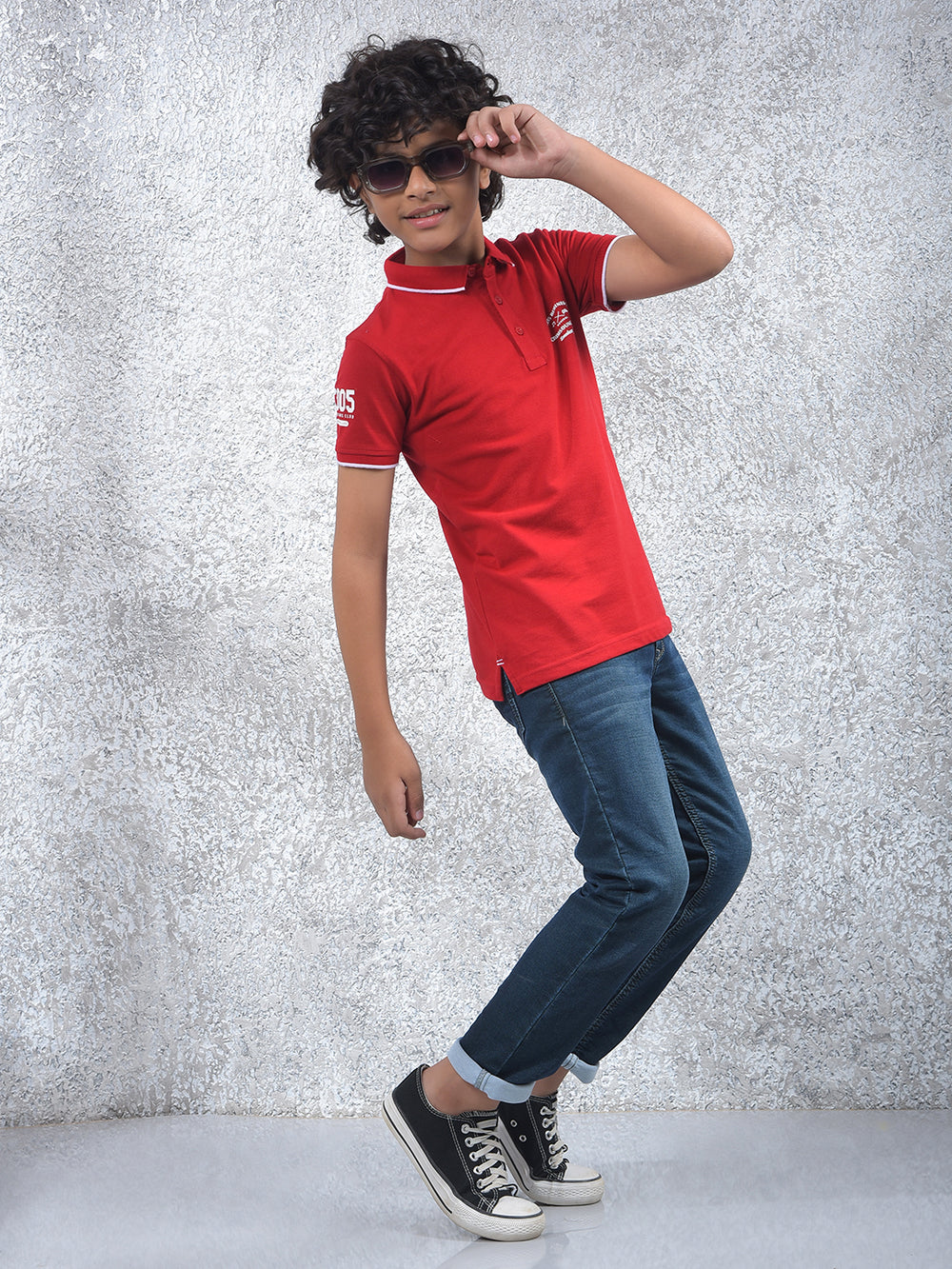 Pure Current Red Polo Neck T-Shirt