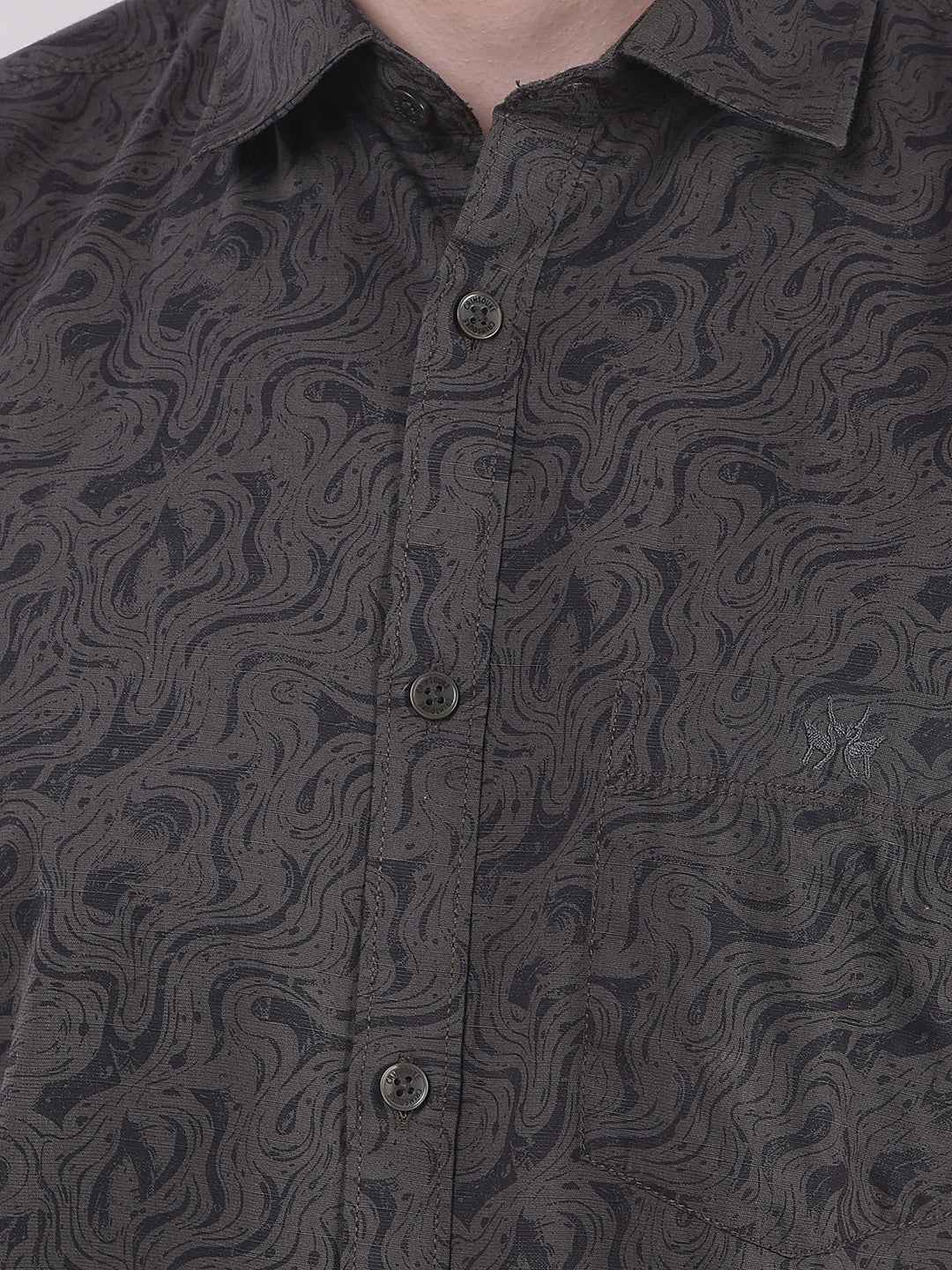 Green Abstract Print Shirt