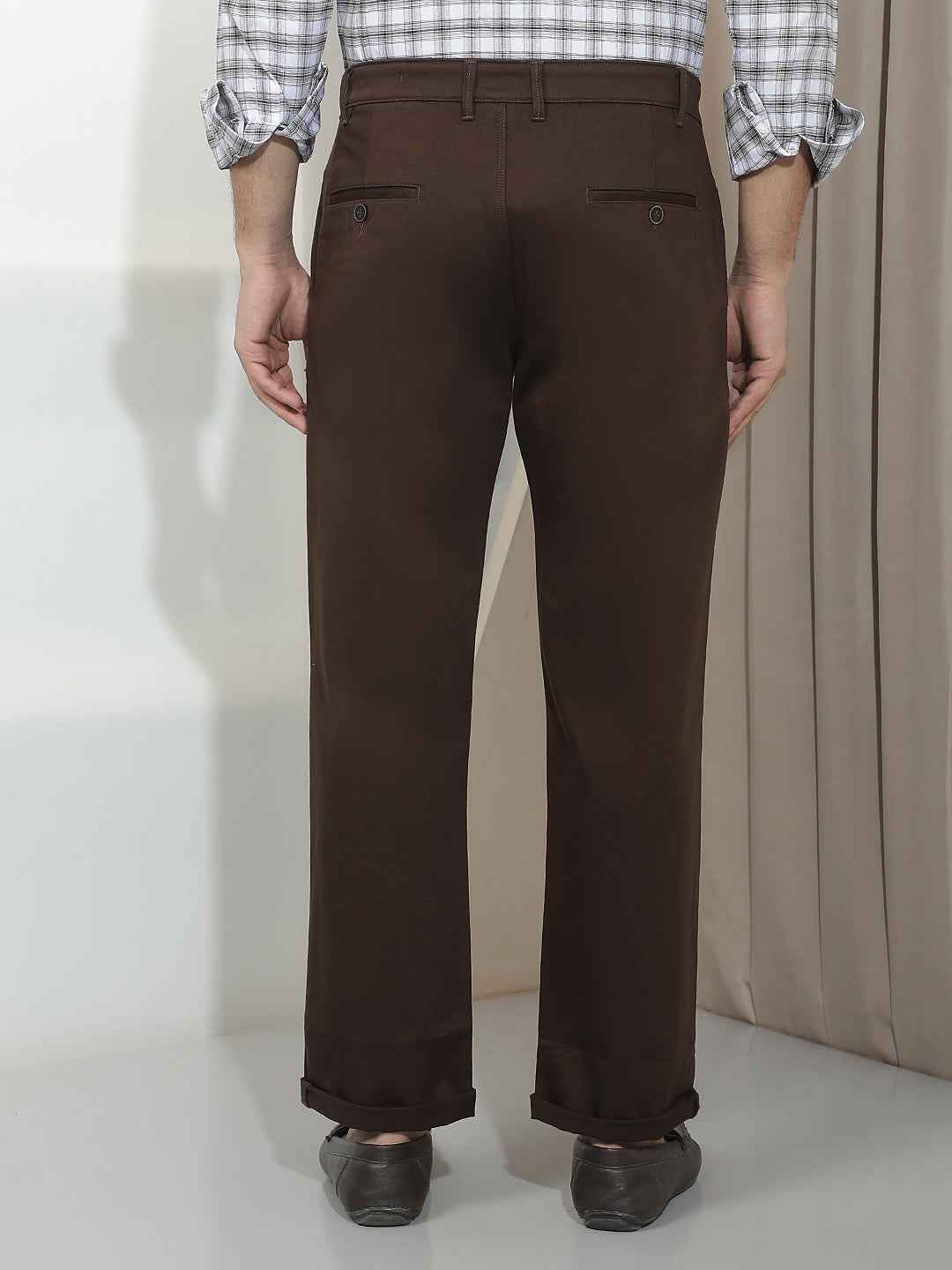 Brown Straight Trousers
