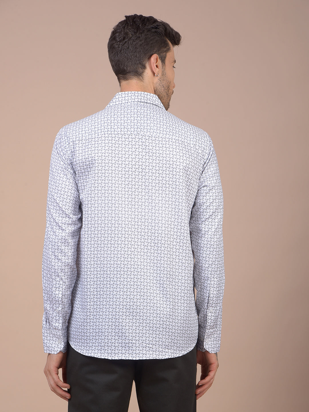 White Printed 100% Cotton Shirt