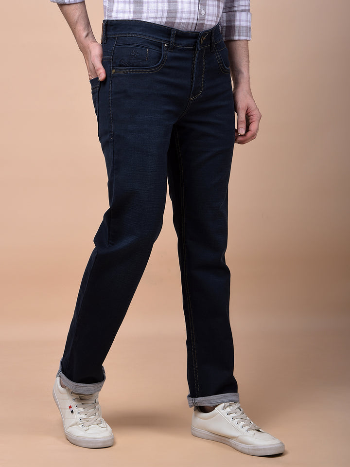 Iconic Navy Blue Straight Jeans
