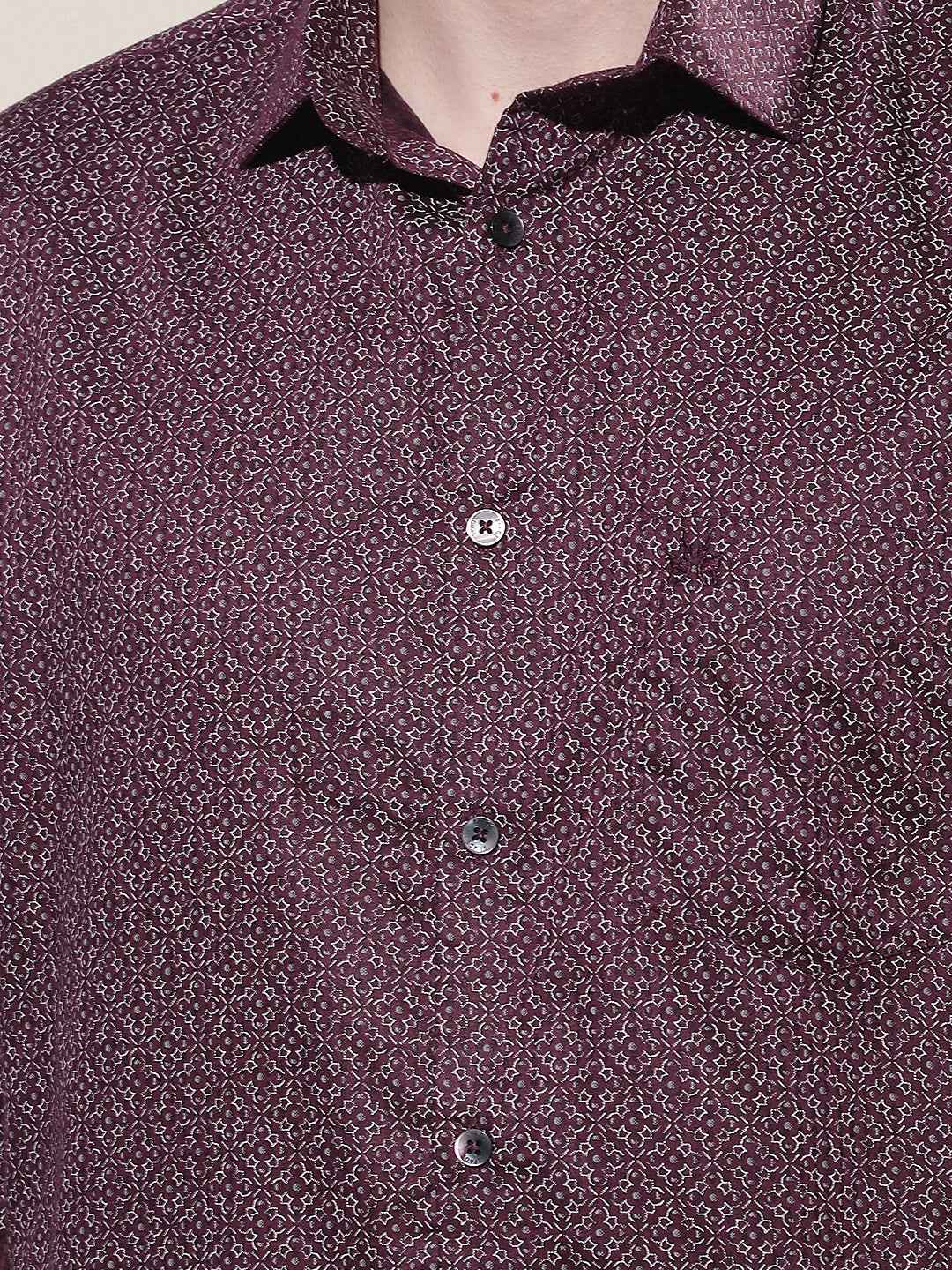 Trendy Wine Printed Shirt