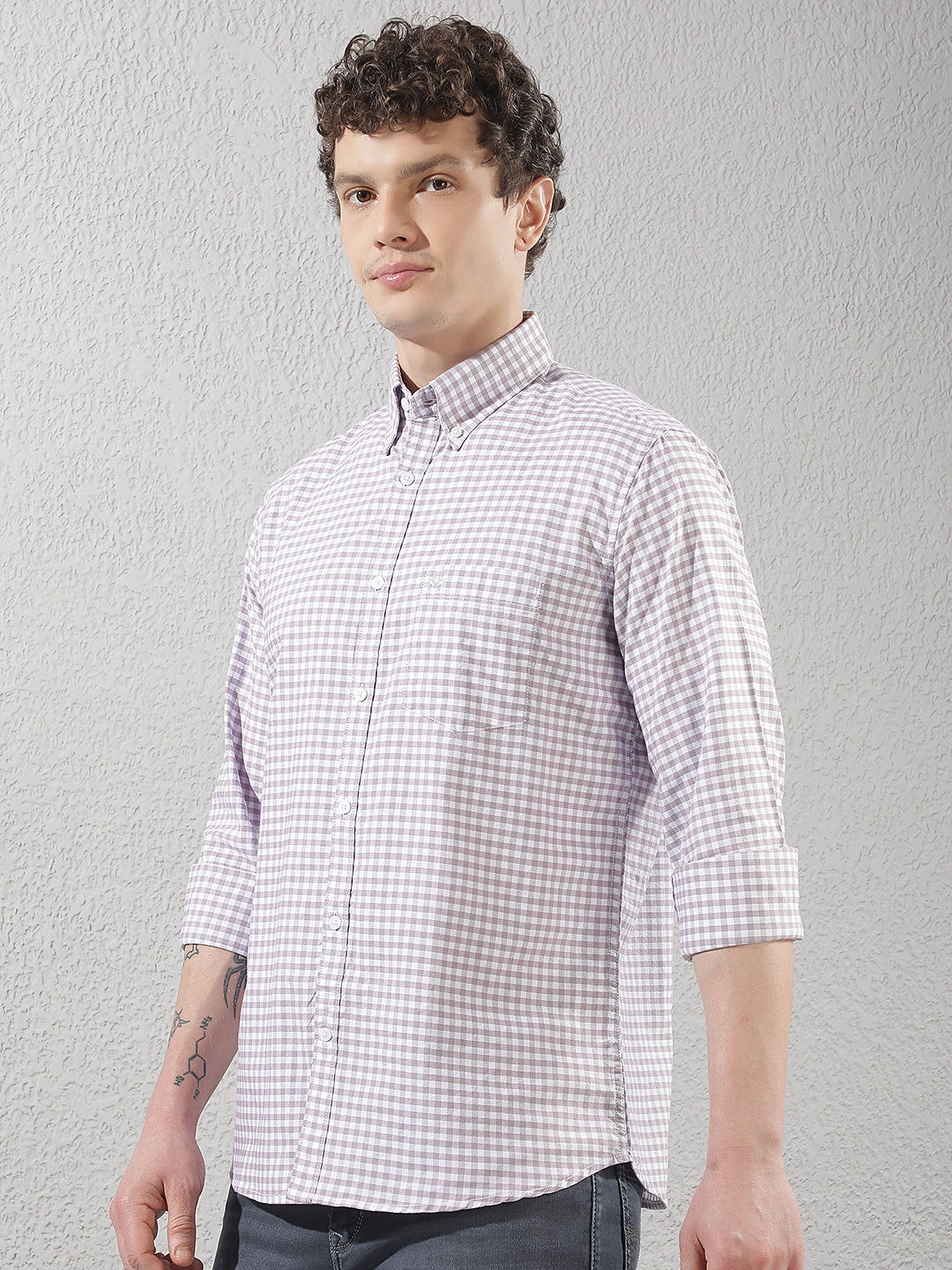 Pink 100% Cotton Checked Shirt