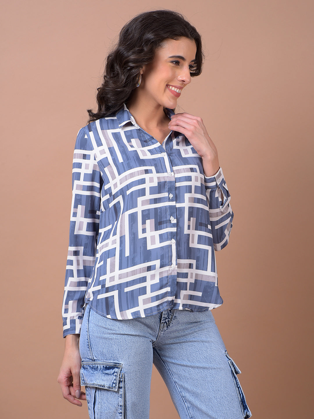 Blue Printed Shirt