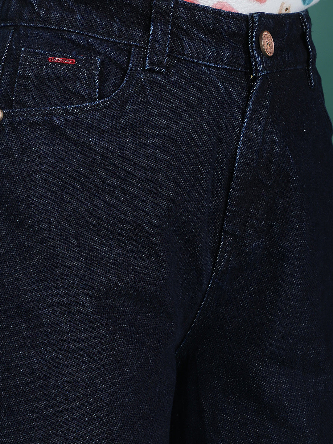 Blue 100% Cotton Wide Leg Jeans