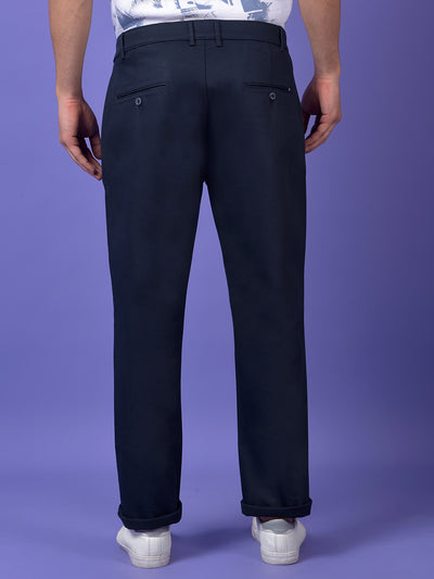 Navy Blue Printed Trousers