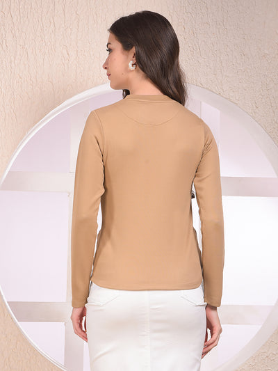 Beige Long Sleeves T-Shirt