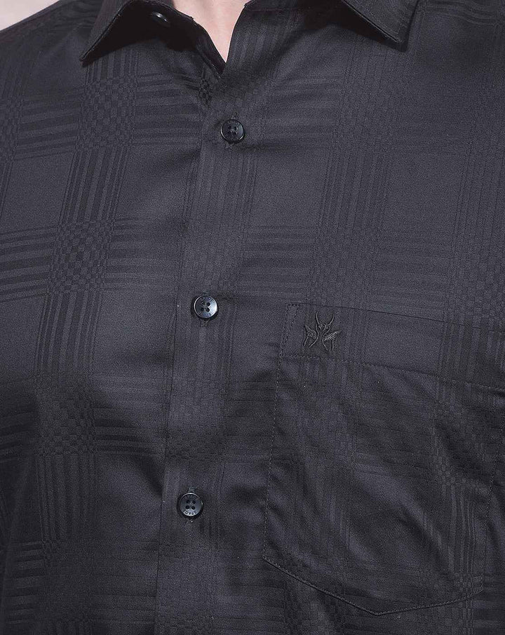 Black Jacquard 100% Cotton Shirt
