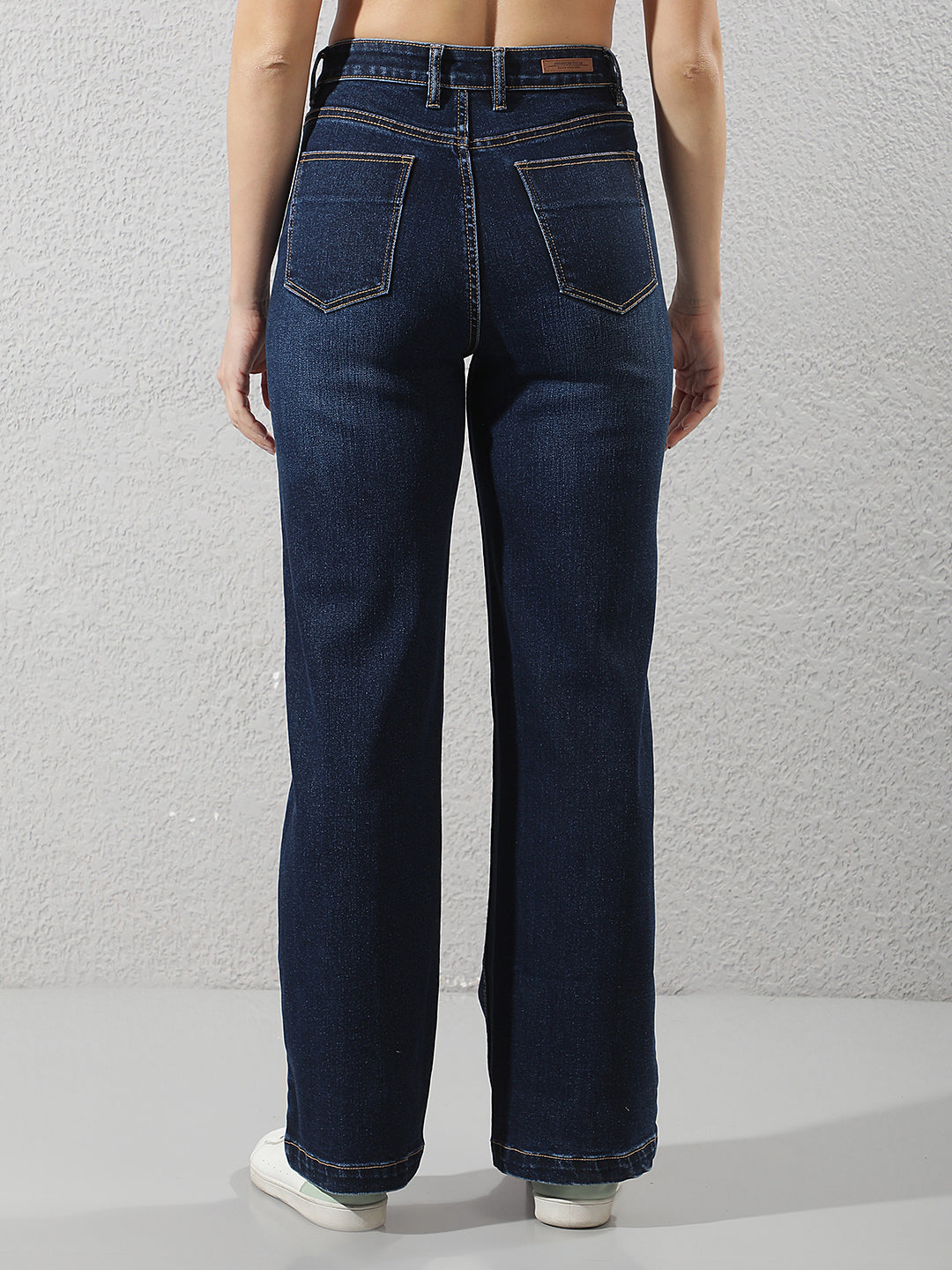 Tailored Sky Blue Wide-Leg Jeans