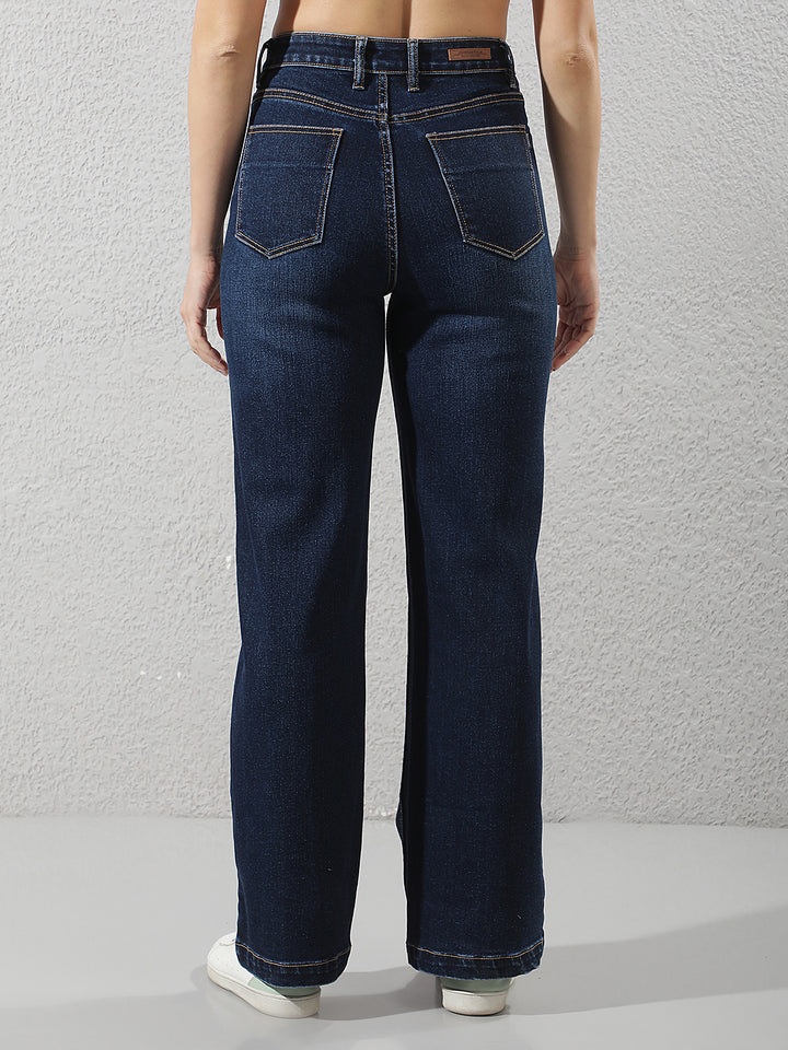 Tailored Sky Blue Wide-Leg Jeans