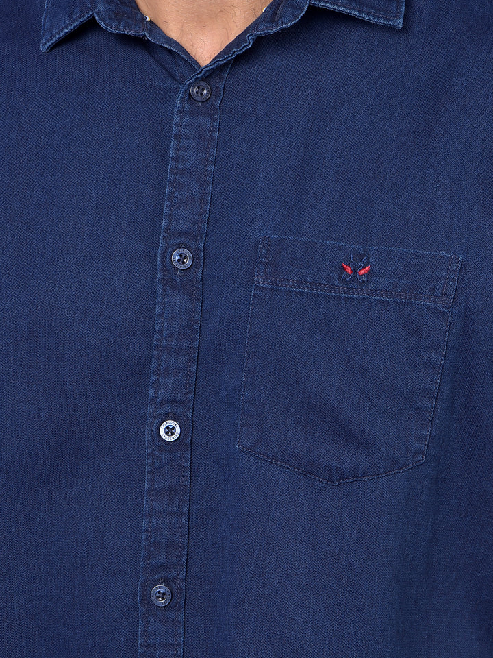 Navy Blue Denim Shirt