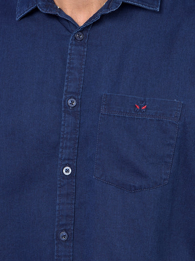 Navy Blue Denim Shirt