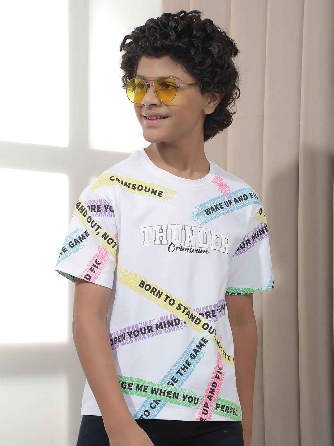 White Typographic Printed T-Shirt