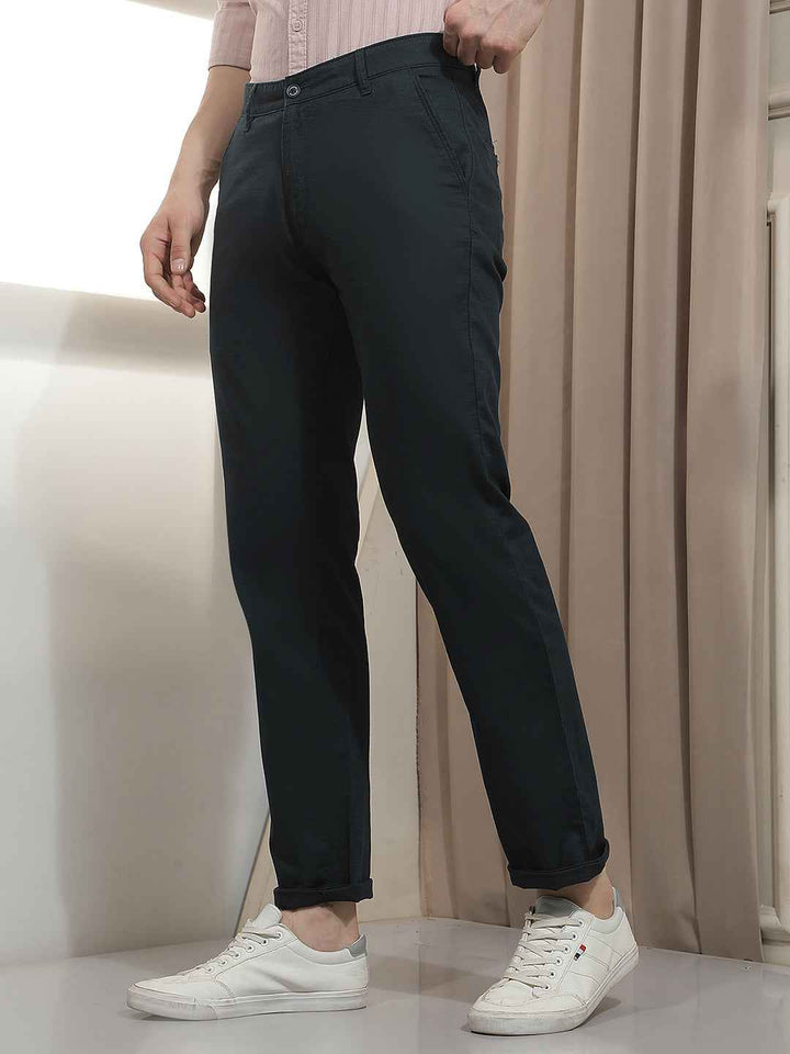 Navy Blue 100% Cotton Trousers