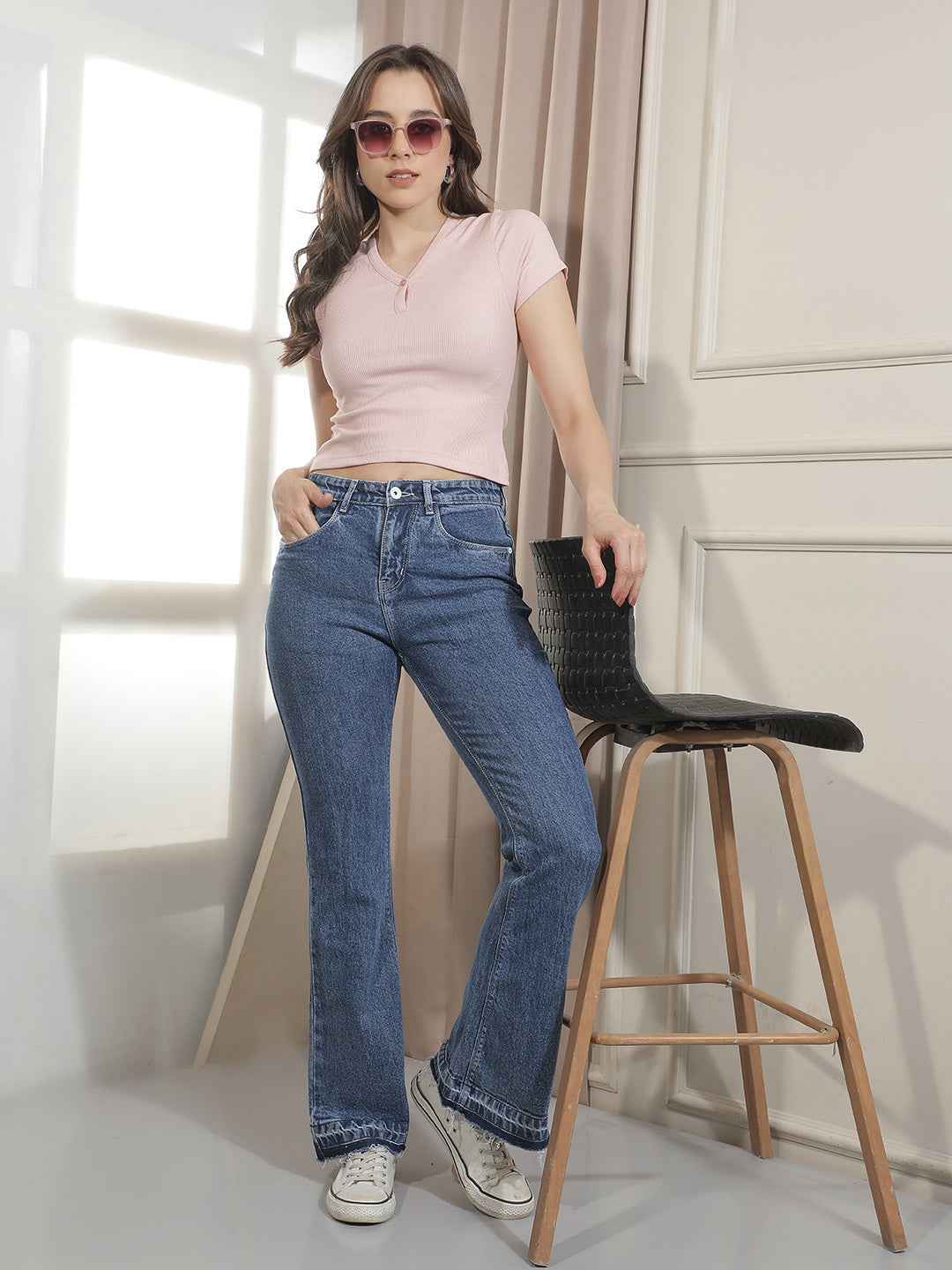 Pink Modal Crop T-Shirt