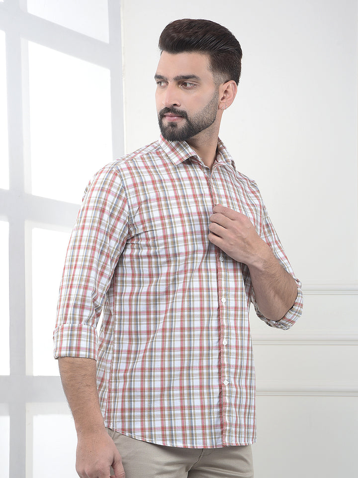 Red Checked 100% Cotton Shirt