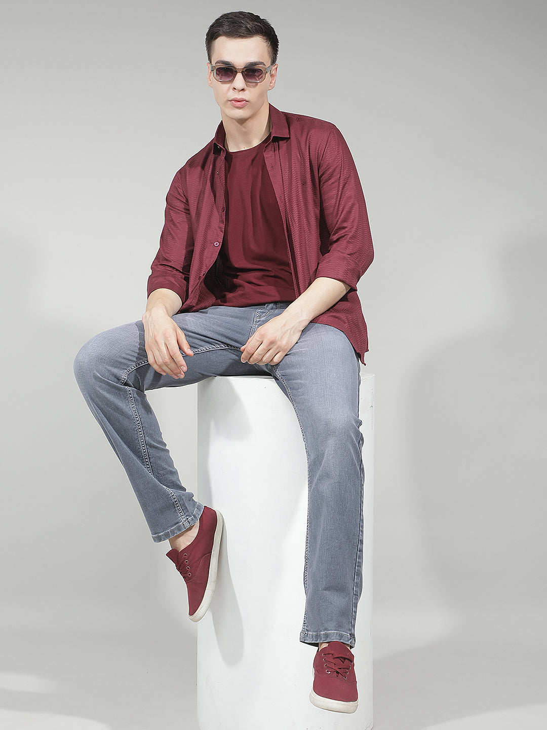 Sleek Graphite Grey Straight Jeans