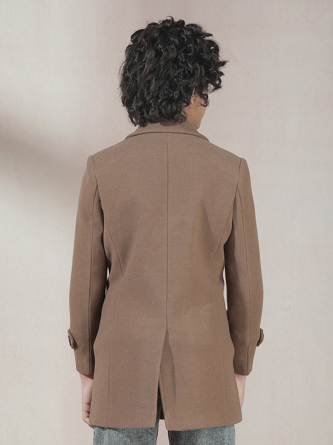Cozy Camel Double-Breasted Coat