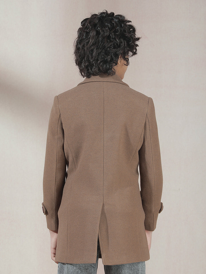 Cozy Camel Double-Breasted Coat