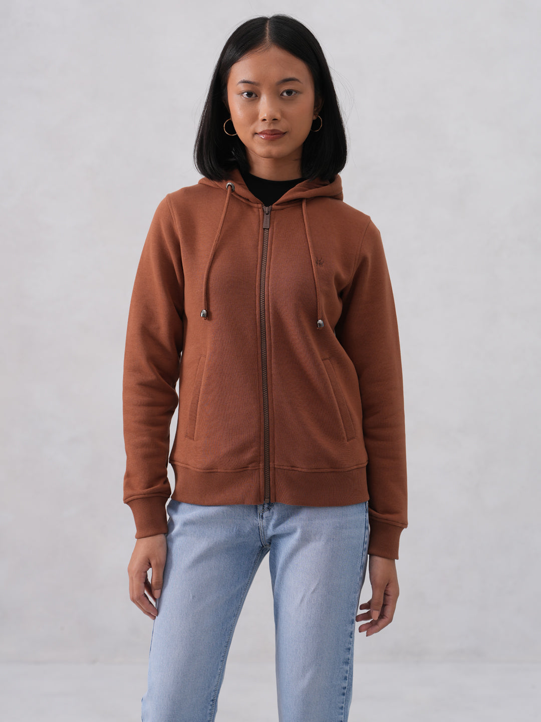 Brown Hooded Neck Sweatshirt
