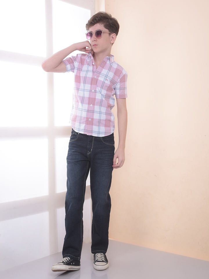 Pink 100% Cotton Checked Shirt