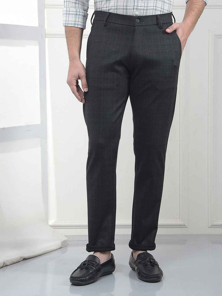 Brown Checked Knitted Trousers