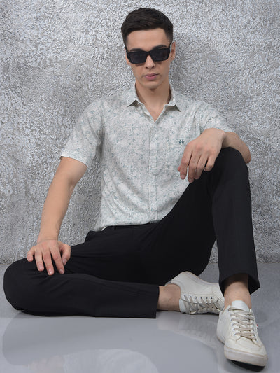 Grey Printed 100% Cotton Shirt