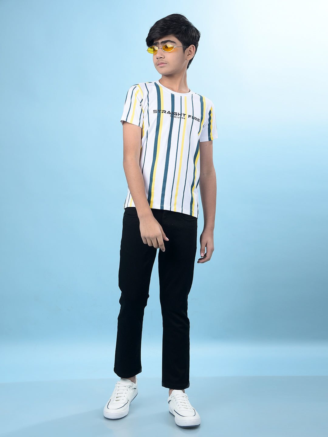 White Vertical Stripes T-Shirt